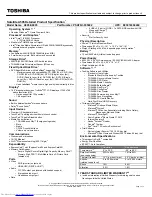 Preview for 1 page of Toshiba A505-S6005 Specifications