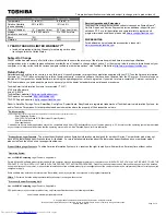 Preview for 2 page of Toshiba A505-S6970 Specifications