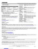 Preview for 2 page of Toshiba A505-S6979 Specifications