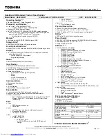 Preview for 1 page of Toshiba A505-S6997 Specifications