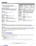 Preview for 2 page of Toshiba A505-S6998 Specifications