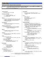 Preview for 1 page of Toshiba A55-S1063 Specifications