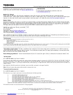 Preview for 2 page of Toshiba A605-P201 Specifications