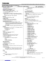 Preview for 1 page of Toshiba A660D-ST2G02 Specifications