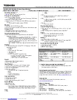 Preview for 1 page of Toshiba A665-3DV7 Specifications