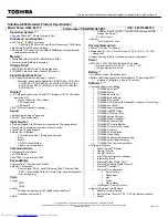 Preview for 1 page of Toshiba A665-S5173 Specifications