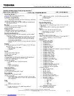 Preview for 1 page of Toshiba A665-S5179 Specifications