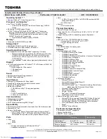 Preview for 1 page of Toshiba A665-S6055 Specifications