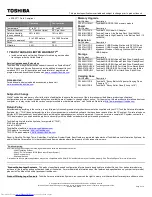 Preview for 2 page of Toshiba A665-S6079 Specifications