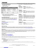 Preview for 2 page of Toshiba A665-S6081 Specifications