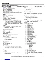 Preview for 1 page of Toshiba A665-S6088 Specifications