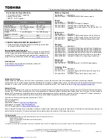 Preview for 2 page of Toshiba A665-S6090 Specifications