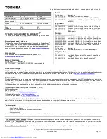 Preview for 2 page of Toshiba A665-S6093 Specifications