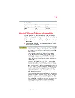 Предварительный просмотр 19 страницы Toshiba A7-ST7712 User Manual