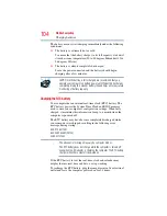 Preview for 104 page of Toshiba A9 S9020X - Tecra - Core 2 Duo 2.4 GHz User Manual