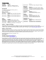 Preview for 3 page of Toshiba A9-ST9001 Specifications