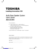 Preview for 1 page of Toshiba ABX3250KN User Manual
