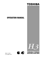 Preview for 1 page of Toshiba Adjustable Speed Drive H3 Operation Manual