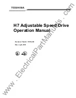 Preview for 1 page of Toshiba Adjustable Speed Drive H7 Series Operation Manuals