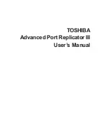 Предварительный просмотр 1 страницы Toshiba Advanced Port Replicator III User Manual