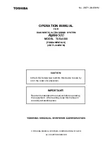 Предварительный просмотр 1 страницы Toshiba Aplio 500 TUS-A500 Operation Manual