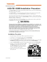 Toshiba ASD-TB1-SIM9 Installation Procedures preview