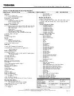 Toshiba AT105-T1016G Specifications preview