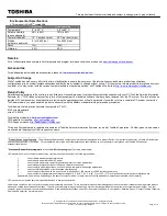 Preview for 2 page of Toshiba AT305-SP0201L Specifications