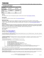 Preview for 2 page of Toshiba AT305-SP0261GM Specifications