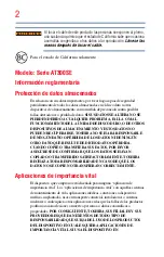 Preview for 2 page of Toshiba AT305SE-SP0160S (Spanish) Manual Del Usuario