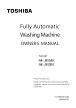 Toshiba AW-J800AH Owner'S Manual preview