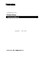Preview for 1 page of Toshiba B-452-R Printer Driver Operating Manual