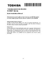 Toshiba B-EX6T Series Quick Installation Manual preview