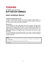 Toshiba B-FV4D-GH Quick Installation Manual preview