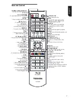 Предварительный просмотр 7 страницы Toshiba BDX1200 Owner'S Manual