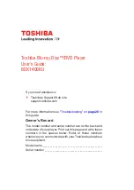 Preview for 1 page of Toshiba BDX1400KU User Manual