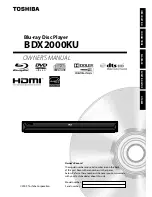 Toshiba BDX2000 - 1080p Blu-ray Disc Player Owner'S Manual предпросмотр