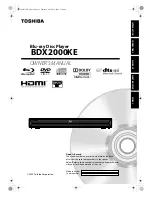 Toshiba BDX2000KE Owner'S Manual preview