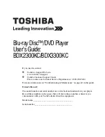 Toshiba BDX2300 User Manual предпросмотр