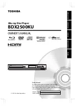 Toshiba BDX2500 Owner'S Manual предпросмотр