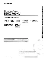 Toshiba BDX2700KU Owner'S Manual предпросмотр