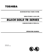 Preview for 1 page of Toshiba Black Gold TB Series Operation Manual