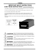 Preview for 7 page of Toshiba Black Gold TB Series Operation Manual