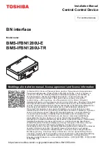 Toshiba BMS-IFBN1280U-E Installation Manual предпросмотр