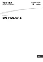 Preview for 1 page of Toshiba BMS-IFKX0AWR-E Installation Manual