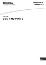 Preview for 1 page of Toshiba BMS-IFMB0AWR-E Installation Manual