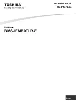 Предварительный просмотр 1 страницы Toshiba BMS-IFMB0TLR-E Installation Manual