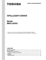 Preview for 1 page of Toshiba BMS-LSV6E Installation Manual
