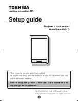 Preview for 1 page of Toshiba BookPlace MONO Setup Manual