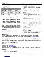 Preview for 2 page of Toshiba C650-BT4N13 Specifications